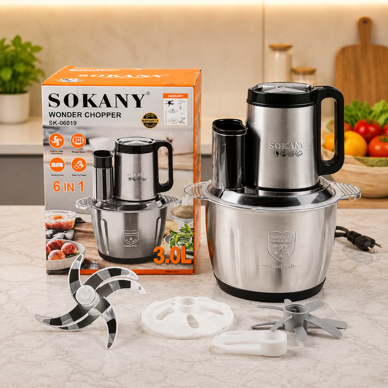 🥩🍅 SOKANY 3L Wonder Chopper