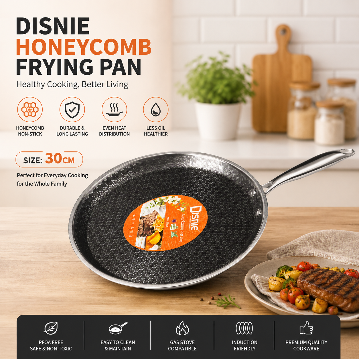 🍳 Disnie 30cm Honeycomb Tawa