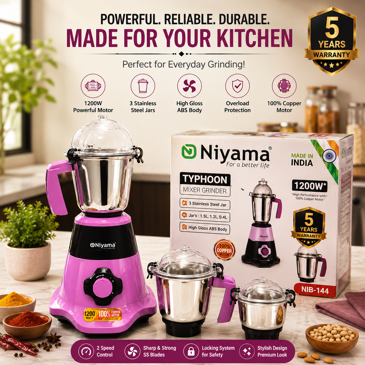 Niyama Typhoon Mixer Grinder,