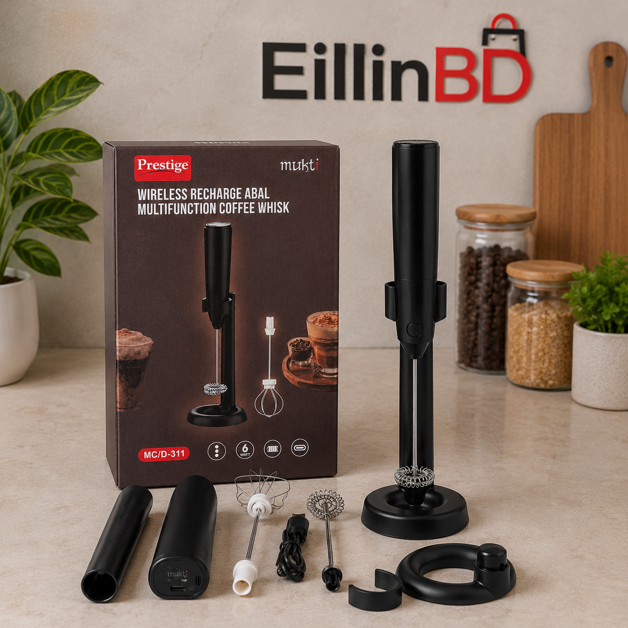 Prestige Wireless Rechargeable Multifunction Coffee Whisk