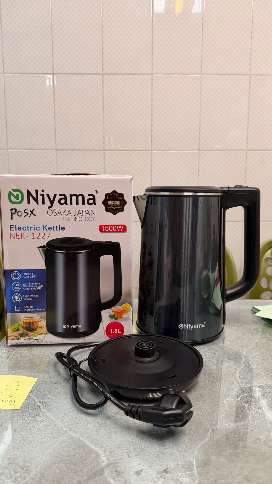 NIYAMA 1.8 LITRE NEK-1222 প্রিমিয়াম ইলেকট্রিক কেটলি