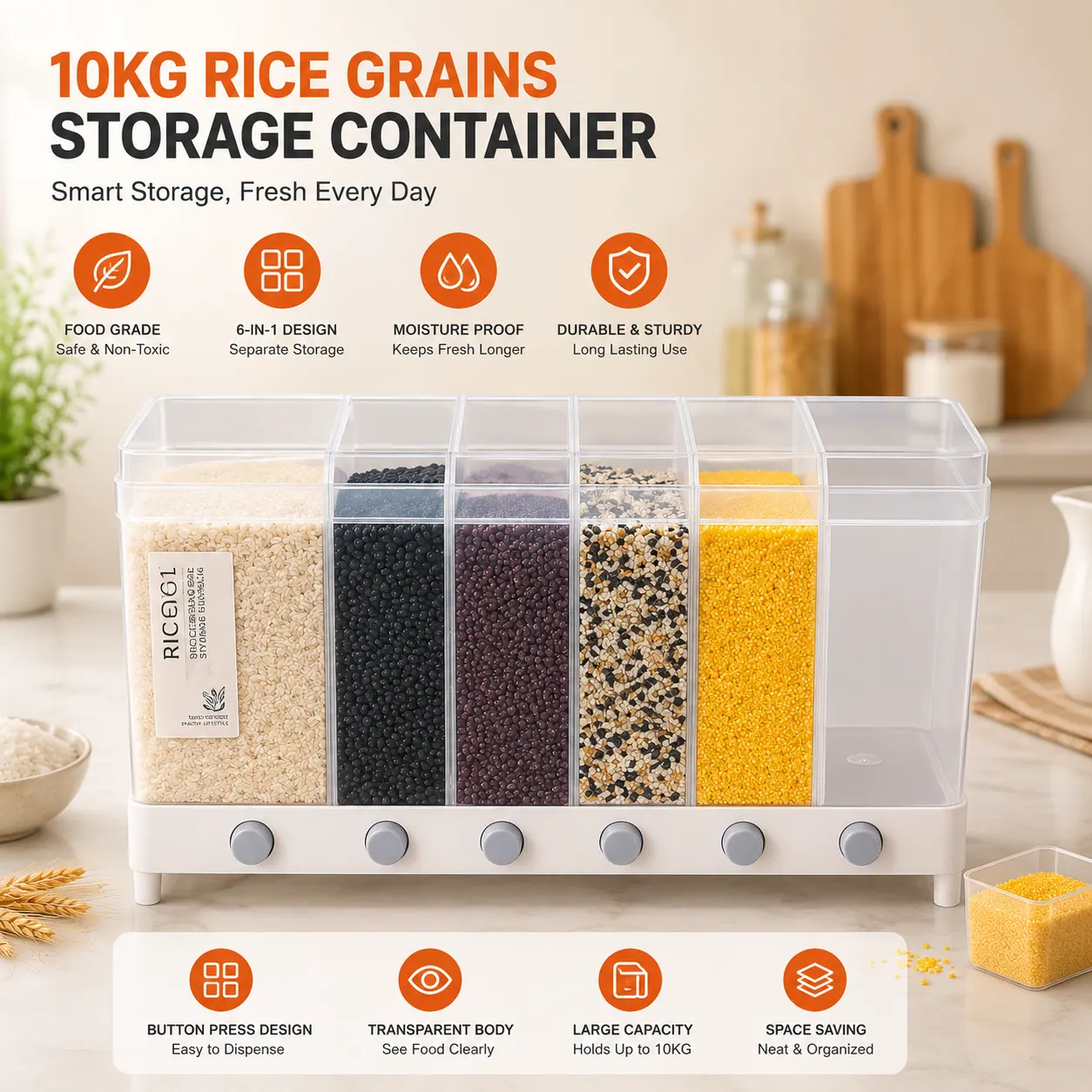 6-Grid Food Storage Container