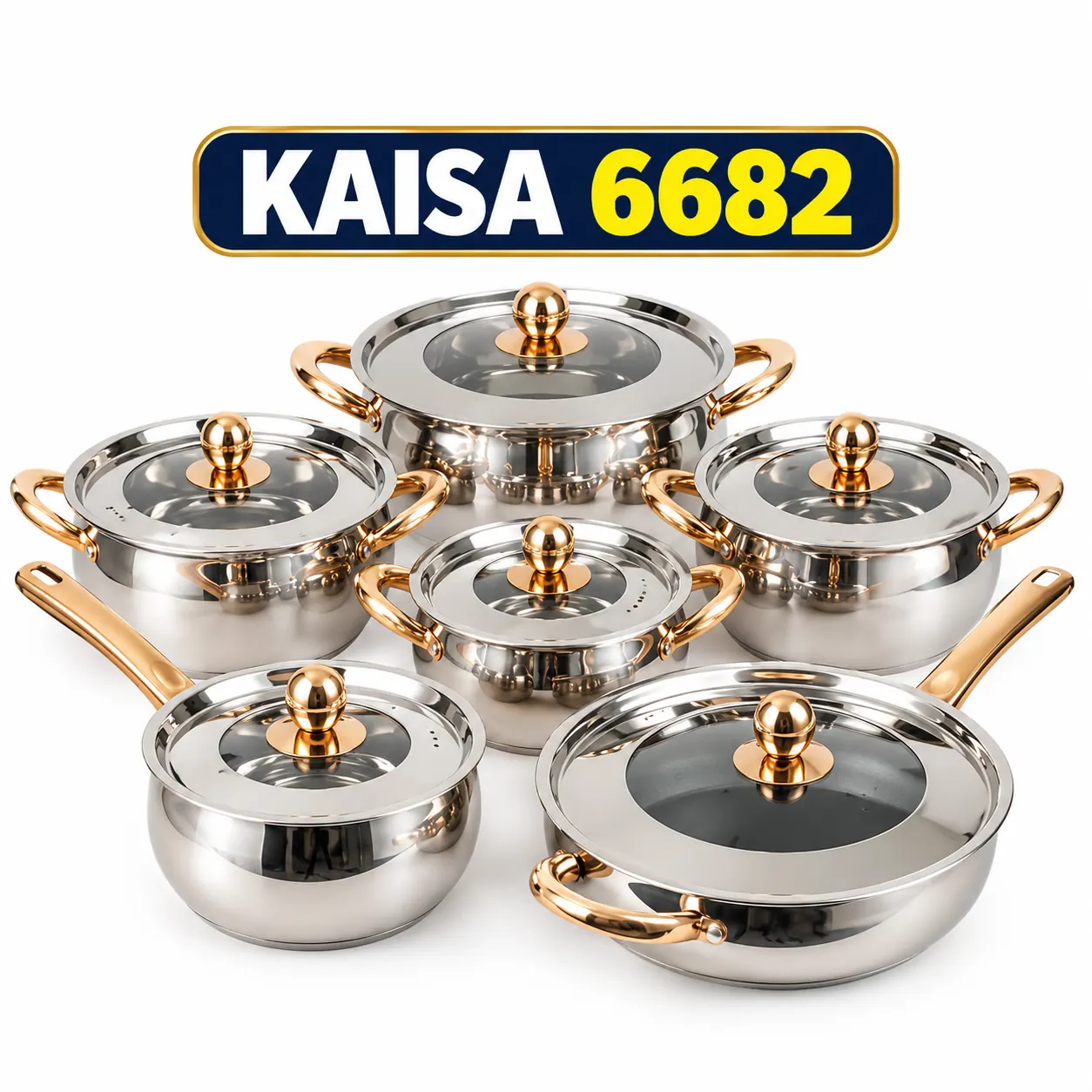 6 Pcs Kaisa Villa Stainless Steel Cookware Set with Lid KV-6682
